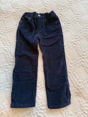 J. Crew Navy Corduroy Trousers with Branded Button